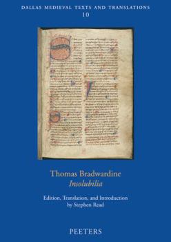 Paperback Thomas Bradwardine: Insolubilia Book