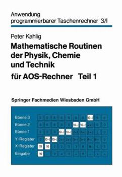 Paperback Mathematische Routinen Der Physik, Chemie Und Technik Für Aos-Rechner [German] Book