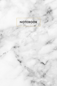 Notebook: White Marble - Notizbuch in moderner Marmor Optik | ca. DIN A5 (6x9''), dot grid, 108 Seiten, Weißer Marmor mit Gold | für Notizen, Termine ... Organizer, Kalender, Semesterplaner, Journal