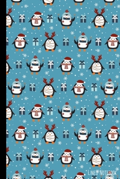 Lined Notebook: Cute Christmas Penguins | 120 page | Classic Ruled Lines | Journal | Composition book