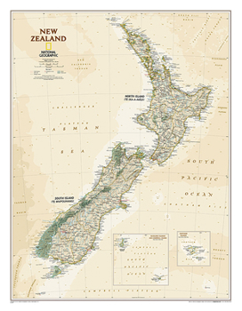 Map National Geographic New Zealand Wall Map - Executive - Laminated (23.5 X 30.25 In) Book