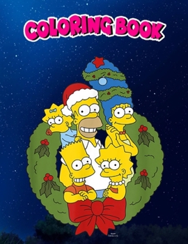 Paperback Coloring Book: The Simpsons Christmas Wreath C2, Children Coloring Book, 100 Pages to Color Book
