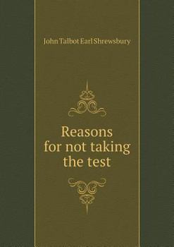 Paperback Reasons for not taking the test Book
