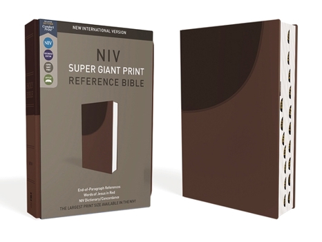 Imitation Leather Niv, Super Giant Print Reference Bible (Font Size: 16.5-Point), Leathersoft, Brown, Red Letter, Thumb Indexed, Comfort Print [Large Print] Book