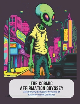 Paperback The Cosmic Affirmation Odyssey: Mesmerizing Grayscale Portraits of Extraterrestrial Creatures Book