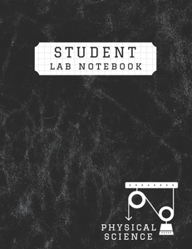 Paperback Physical Science Student Lab Notebook: 8.5" x 11" - 100 Pages- Graph Paper - 5x5 Quad Ruled - Scientific Grid - Vintage Black Book