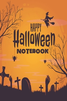 Halloween Notebook Witch Flying: Ruled Notebook Lined School Journal | 120 Pages | 6 x 9" | (Composition Books) | Halloween gift