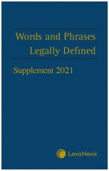 Paperback Words and Phrases Legally Defined 2021 Supplement Book