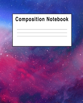 Paperback Composition Notebook: Red & Blue Space Galaxy Book