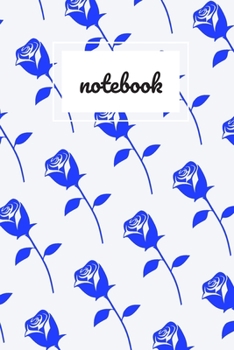 Blue rose print notebook: novelty notebook 6"x9"
