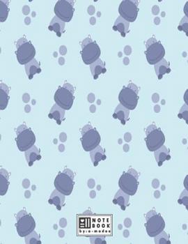 Notebook: Cute hippo on blue cover and Dot Graph Line Sketch pages, Extra large (8.5 x 11) inches, 110 pages, White paper, Sketc