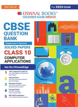 Paperback Oswaal CBSE Class 10 Computer Application Question Bank (2024 Exam) Book