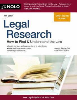 Paperback Legal Research: How to Find & Understand the Law Book