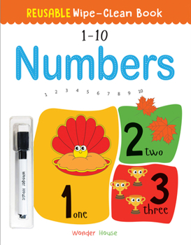 Paperback Reusable Wipe and Clean Book 1-10 Numbers: Write and Practice Numbers (1-10) Book
