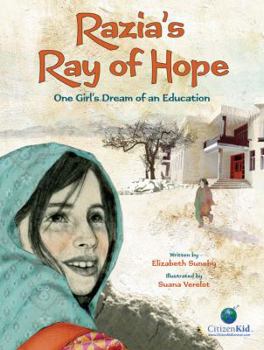 Hardcover Razia's Ray of Hope: One Girl's Dream of an Education Book