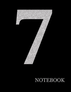 Paperback Perfectionist Notebook Brilliant Silver Number 7 Black Notebook- Brilliant Glitter Silver Number 7 Black Notebook Grid Sturdy High Quality Premium Whi Book