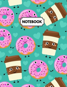 Paperback Notebook: Cafe & Doughnuts Daily Journal, Ruled White Paper, Blank Lined Note Book To Write In Book