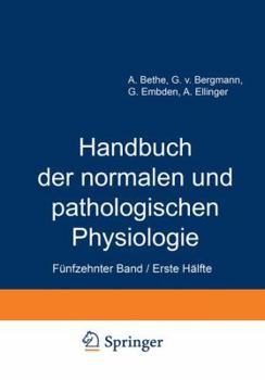 Paperback Handbuch Der Normalen Und Pathologischen Physiologie: Fünfzehnter Band / Erste Hälfte Correlatonen I/1 [German] Book