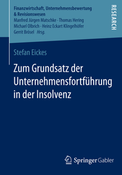 Paperback Zum Grundsatz Der Unternehmensfortführung in Der Insolvenz [German] Book