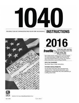 Paperback 1040 Instructions 2016 Book