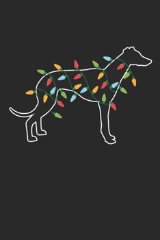 Paperback Greyhound with Christmas Lights - Christmas Notebook - Greyhound Diary - Dog Journal - Christmas Gift for Dog Lover: Medium College-Ruled Journey Diar Book