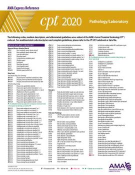 Paperback CPT 2020 Express Reference Coding Card: Pathology/Laboratory Book