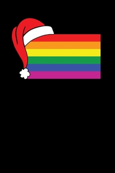 Pride Flag With Santa Hat: Christmas Eve Notebook Gay Xmas Snowman LGBTQ Winter Santa Claus Holiday Pride Season Mini Notepad Gift College Ruled (6X9)
