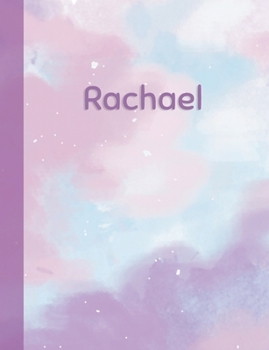 Rachael: Personalized Composition Notebook – College Ruled (Lined) Exercise Book for School Notes, Assignments, Homework, Essay Writing. Purple Pink Blue Cover Art - Cloud Marble with Name