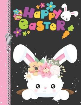 Paperback Happy Easter: Cute Down the Rabbit Hole Sketchbook Drawing Art Book for Girls Book