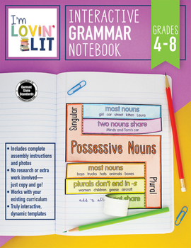 Paperback I'm Lovin' Lit Interactive Grammar Notebook, Grades 4 - 8 Book