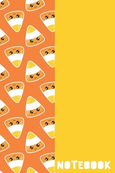 Paperback Notebook: Blank Lined Writing Journal with Fun Kawaii Candy Corn Cover Design in Yellow and Orange Book