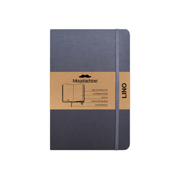 Hardcover Moustachine Classic Linen Hardcover Grey Plain Pocket Book