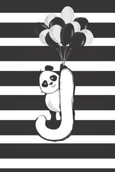 Paperback J: Initial J Monogram Notebook Journal Gift Cute Panda character design Book