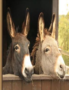 Paperback Pair of Donkeys: Donkey Friends in a Barn: Blank Lined Notebook, Journal or Diary Book