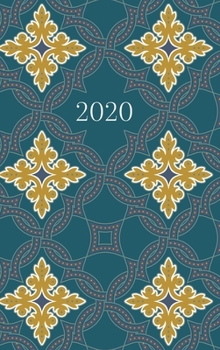Hardcover 2020 Planner - Diary - Journal - Week per spread - Teal Tiles - Hijri Islamic dates Book
