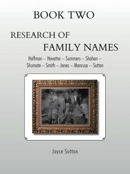Book Two Research of Family Names: Hoffman - Hovatter -Summers - Shahan -Shumate - Smith - Jones - Mancuso - Sutton