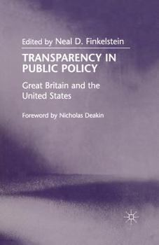 Paperback Transparency in Public Policy: Great Britain and the United States Book