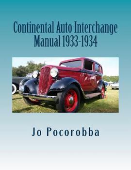 Paperback Continental Auto Interchange Manual 1933-1934 Book