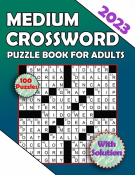 Paperback 2023 Medium Crossword Puzzle Book For Adults With Solution Book