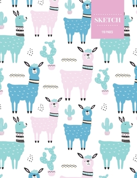 Sketch  110 Pages: Cactus Sketchbook for Kids, Teen and College Students | Succulent Llama Pattern