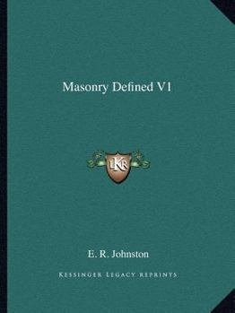 Paperback Masonry Defined V1 Book