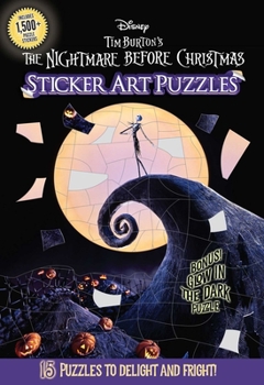 Paperback Disney Tim Burton's the Nightmare Before Christmas Sticker Art Puzzles Book