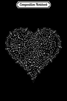 Paperback Composition Notebook: Heart Shaped Music Notes Singers Band Instruments Journal/Notebook Blank Lined Ruled 6x9 100 Pages Book