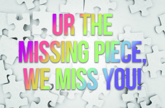 Card Book Ur Missing Piece Postcard (Pkg 25) Miss You Book