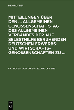 Hardcover Posen Vom 20. Bis 22. August 1913 [German] Book