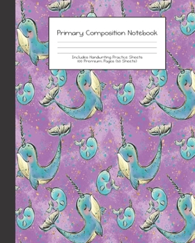 Primary Composition Notebook: MerDad Mermaid Dad Kids Cute Family |Grades K-2 | Handwriting Practice Paper|Primary Ruled With Dotted Midline | 100 Pgs ... Girls | Elementary | Teacher | School | Gift