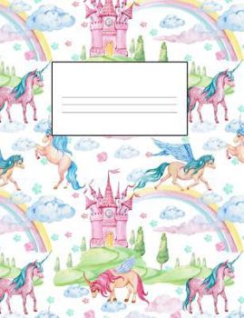 Unicorn Composition Notebook: 7.4" by 9.7" College Ruled 140 Pages (70 Sheets) Design #9