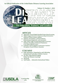 Paperback Distance Learning Vol 19 Issue 1 Book