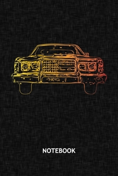 NOTEBOOK: Antique Car Lover Note Book Grid-lined 6x9 - Retro Journal A5 Gridded - Vintage Lover Planner Car Collector 120 Pages SQUARED - Retro Car ... Soft Cover - 90s Kids Birthday Present