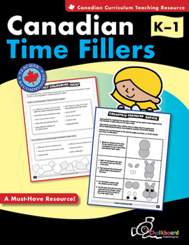 Paperback Canadian Time Fillers Grades K-1 Book
